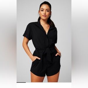Fabletics large ripstop short onesie in black